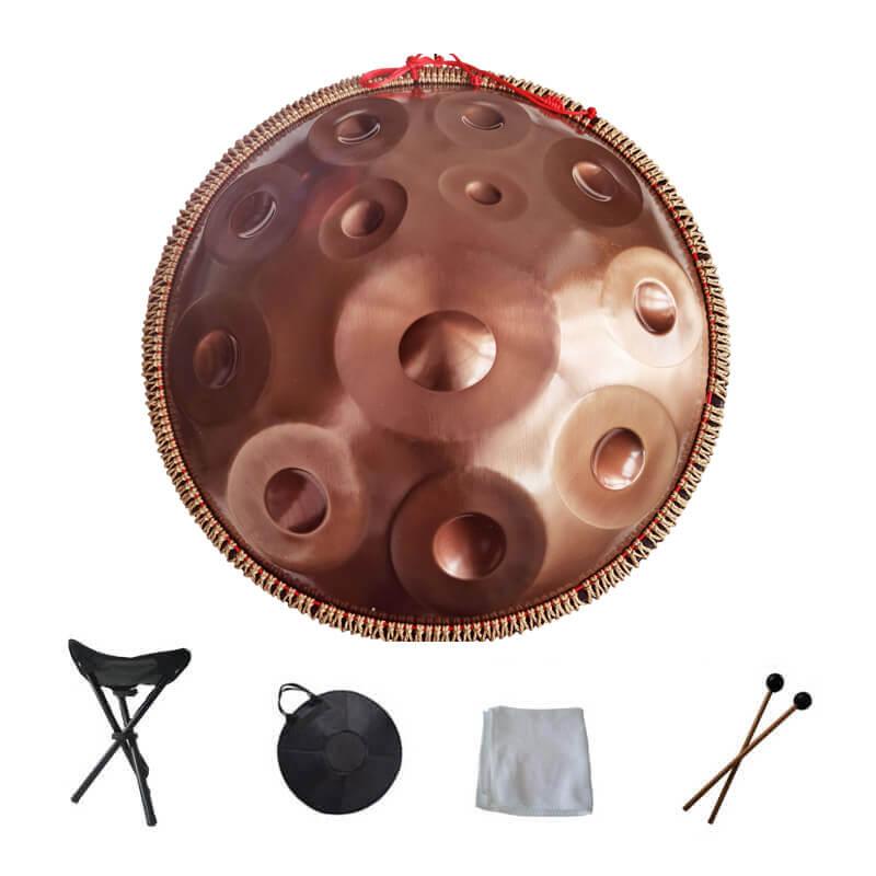 Lighteme 22 Zoll 12 Noten Kurd d-Moll (F-Dur) Edelstahl Handpan Drums mit Seil