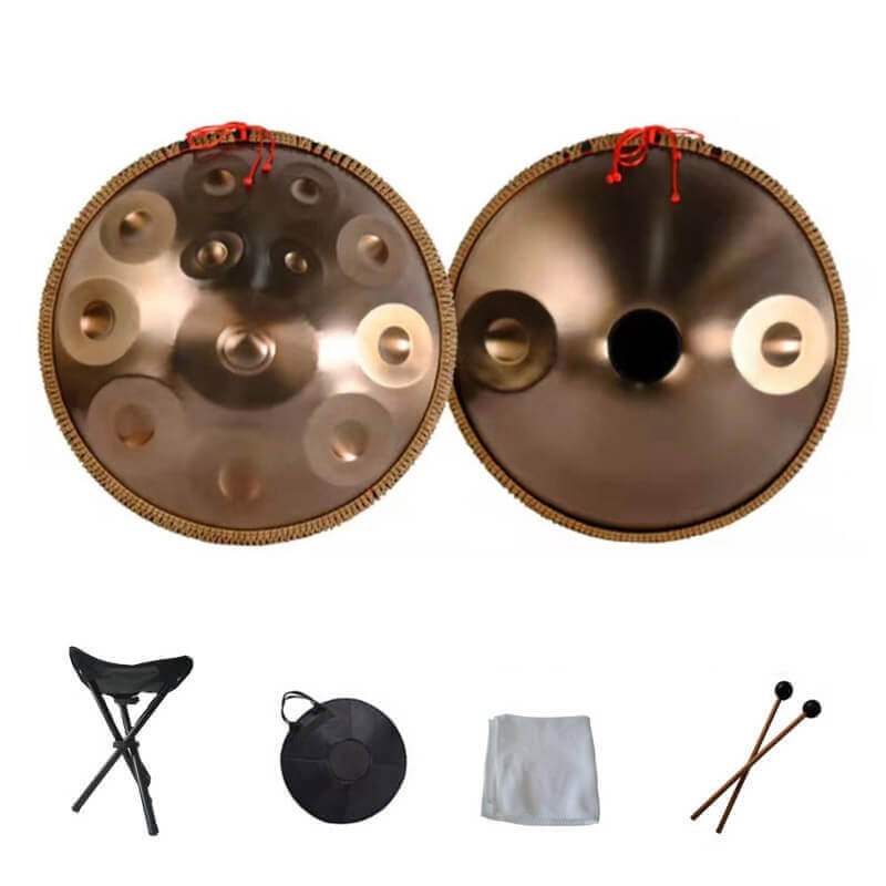 22 Inches 14(12+2) Notes D Minor (F Major) Stainleacss Steel Handpan Drum With Rope, Available in 440 Hz