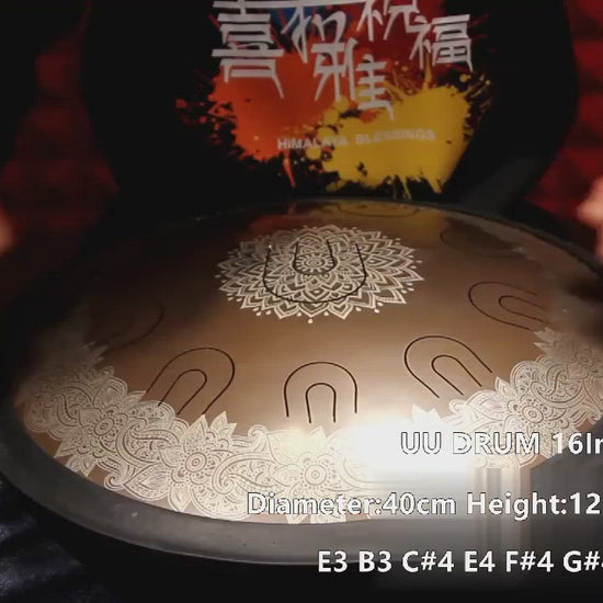 Lighteme 14/16/18 In 9/10/11 X 2 Notes Tibetan Titanium Alloy Steel UU Tongue Drums in 432 440 Hz - C/D Minor, D/E Major, Celtic, Aeolian, Arab/Chinese/Japanese Mode