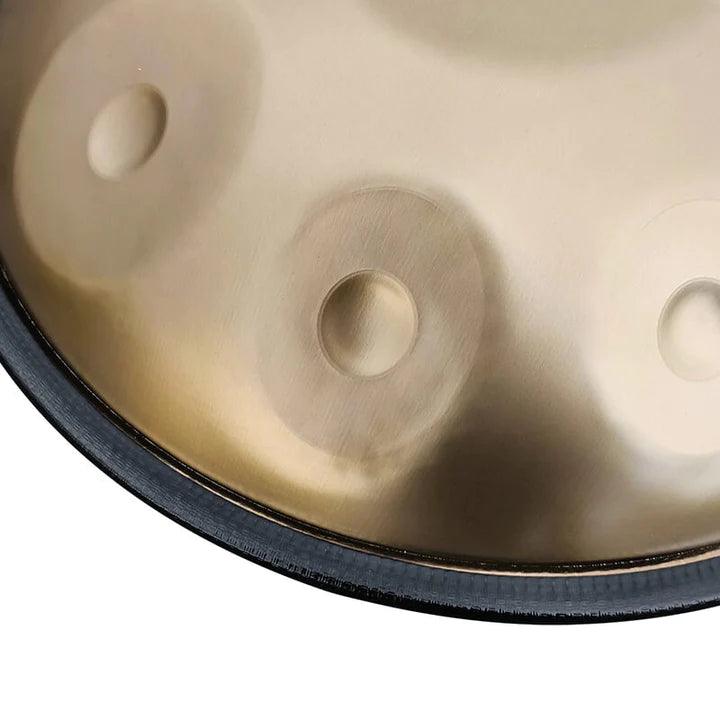 Lighteme Acier inoxydable Handpan Drum Mini 18 pouces Pure Golden 9 Notes G Mineur Hangdrum