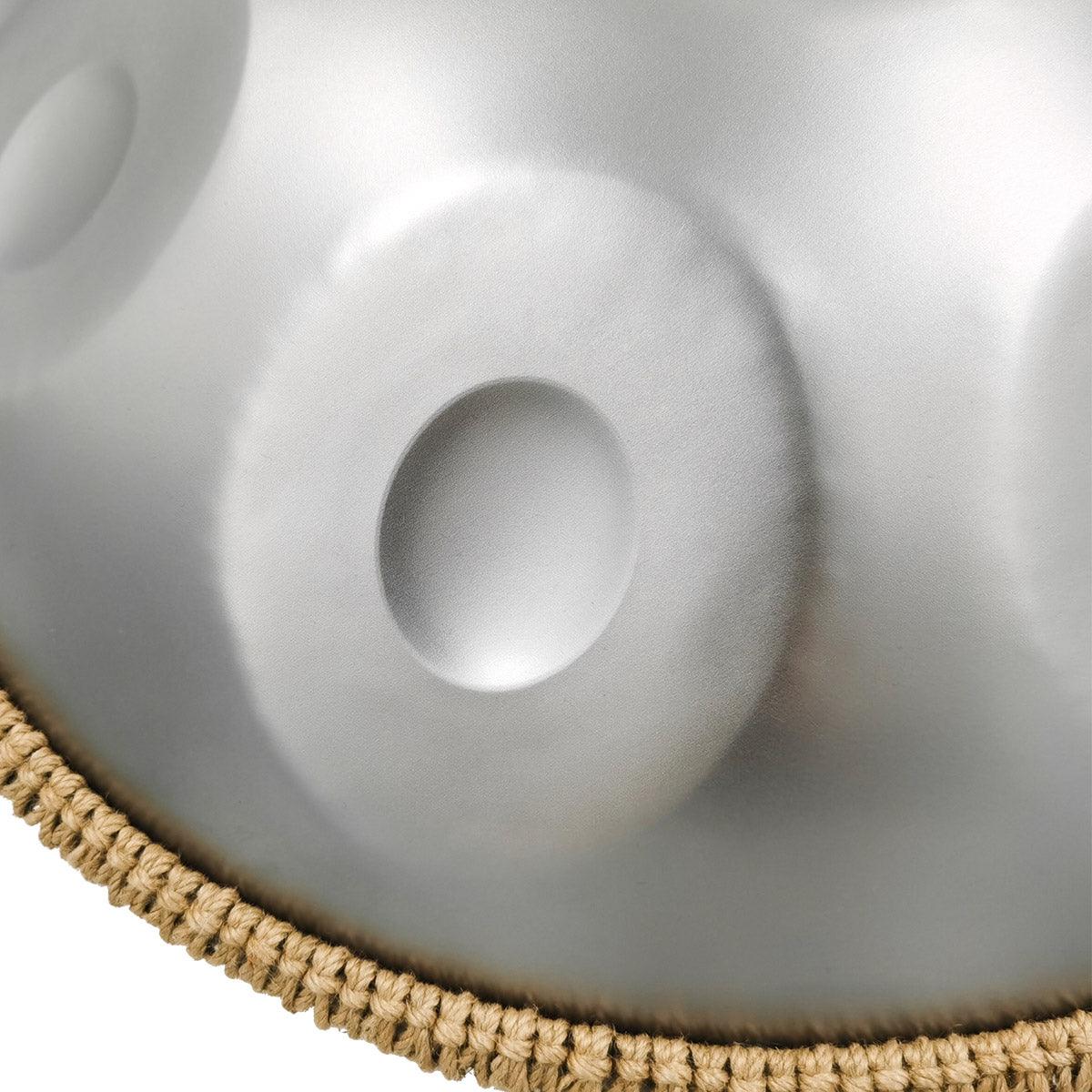 Lighteme STL Handpan Drum Sterling Silver 22 Inches 9 Notes D Minor Kurd Scale Hangdrum