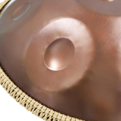 Lighteme STL Handpan Drum Pure Brown 22 Inches 9 Notes D Minor Kurd Scale Hangdrum