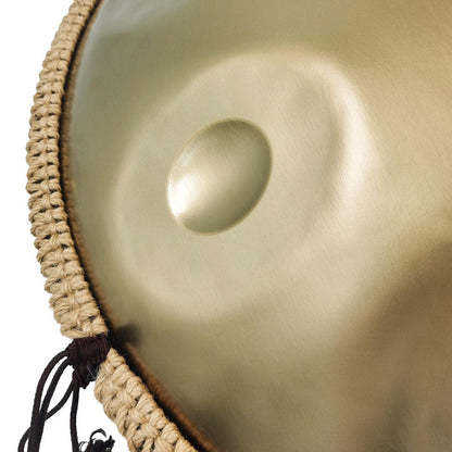 Lighteme Acier inoxydable Handpan Drum Pure Golden 22 Pouces 9 Notes Ré Mineur Kurd Scale Hangdrum