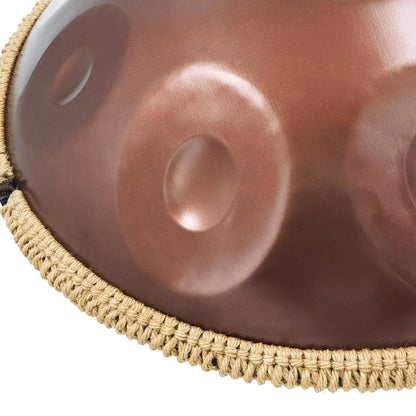 Lighteme Acier inoxydable Handpan Drum Pure Brown 22 Pouces 10 Notes Ré Mineur Kurd Scale Hangdrum