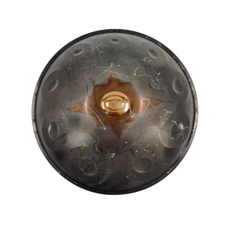 Lighteme As Teman Handpan Dark Knight 10 notes échelle ré mineur Hangdrum bleu violet avec coffret cadeau