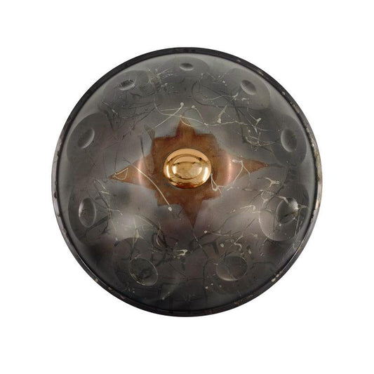 Lighteme As Teman Handpan Dark Knight 10 Notes D Minor Scale Blue purple hangdrum with gift set