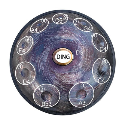 AS TEMAN Handpan Neutron Star 10 Notes Ré Mineur Scale Purple Hangdrum avec coffret cadeau