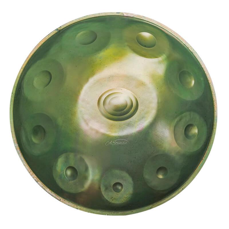 Lighteme As Teman Handpan Resident Evil 10 Notes D Minor Scale Green hangdrum with gift set