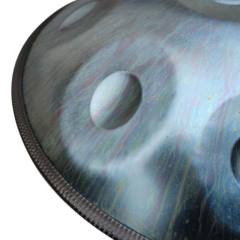 Lighteme As Teman Handpan Stars 10 Notes D Minor Scale Blue hangdrum with gift set