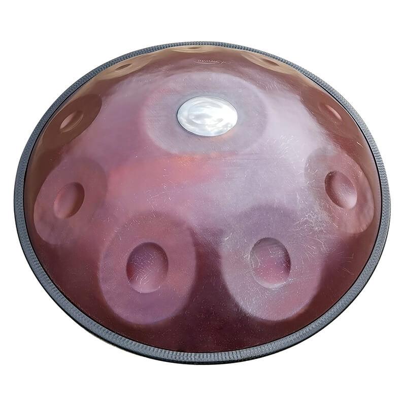 Lighteme As Teman Handpan CHAOS 10 Notes D Minor Scale Fuchsia hangdrum with gift set
