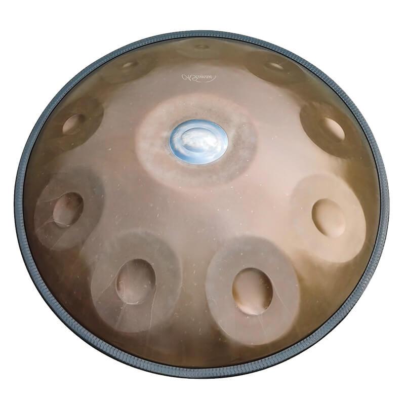AS TEMAN Handpans - Candle Dragon Hang Drum d Kurd 10 Töne Gold  432 440 Hz Nitrierter Stahl