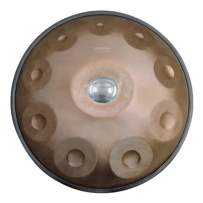 AS TEMAN Handpans - Candle Dragon Hang Drum d Kurd 10 Töne Gold  432 440 Hz Nitrierter Stahl