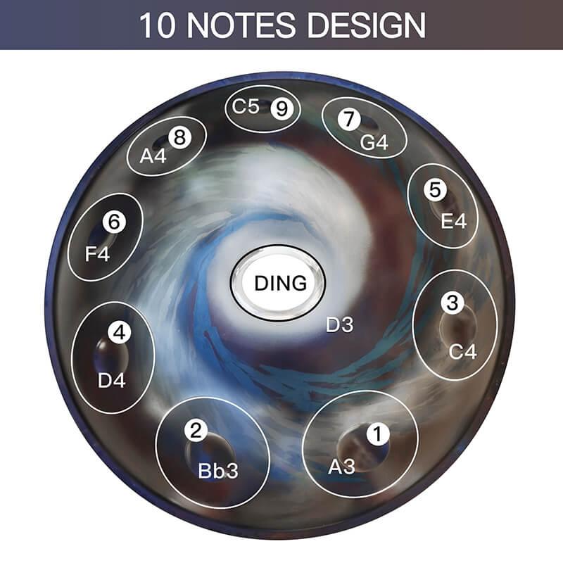 AS TEMAN Handpan Kaufen - Comet 10 Töne d Kurd Hangdrums 432 440 Hz Nitrierter Stahl