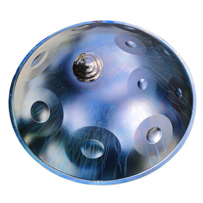AS TEMAN Handpan Starlight 11 Notes Ré Mineur Scale Blue Hangdrum avec coffret cadeau