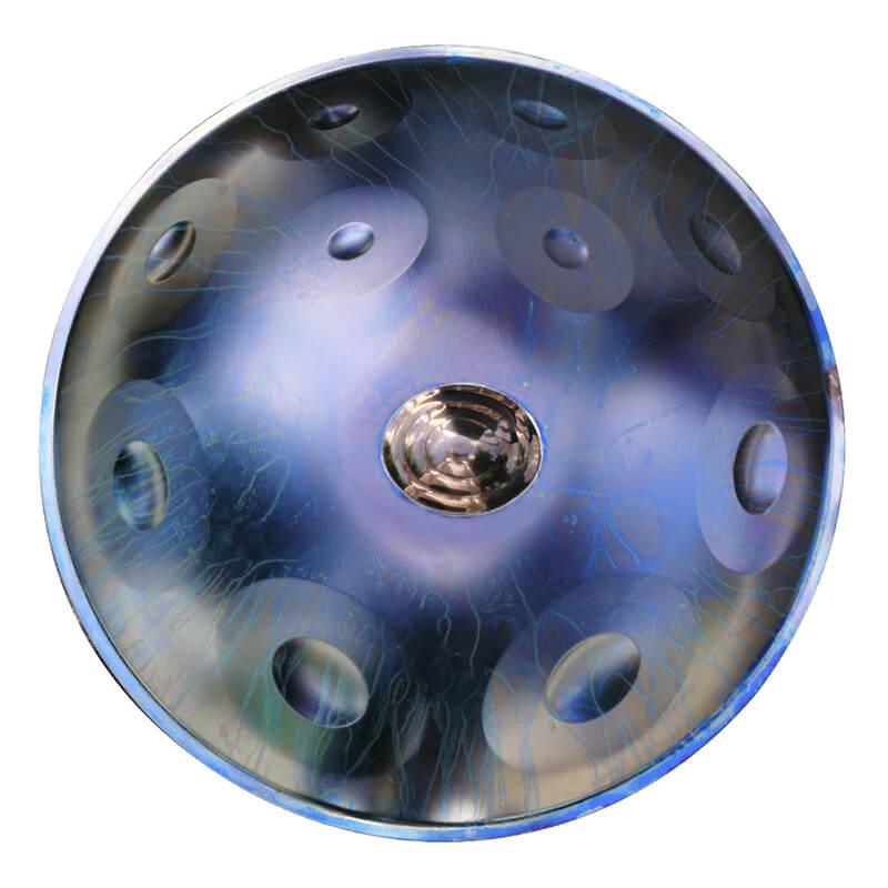AS TEMAN Handpan Starlight 11 Notes Ré Mineur Scale Blue Hangdrum avec coffret cadeau