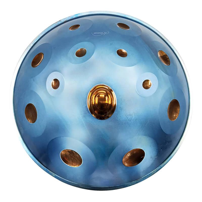 Lighteme As Teman Handpan NJ Star 13 Notes D Minor Scale Blue hangdrum with gift set