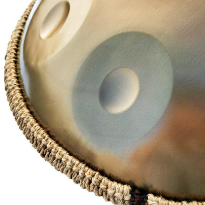 AS TEMAN Handpan Kaufen - 17 Töne d Kurd Steel Hang Drum 432 440 Hz Gold