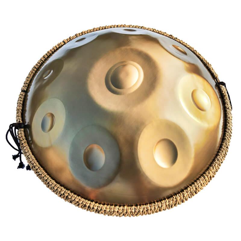 AS TEMAN Handpan Kaufen - 17 Töne d Kurd Steel Hang Drum 432 440 Hz Gold