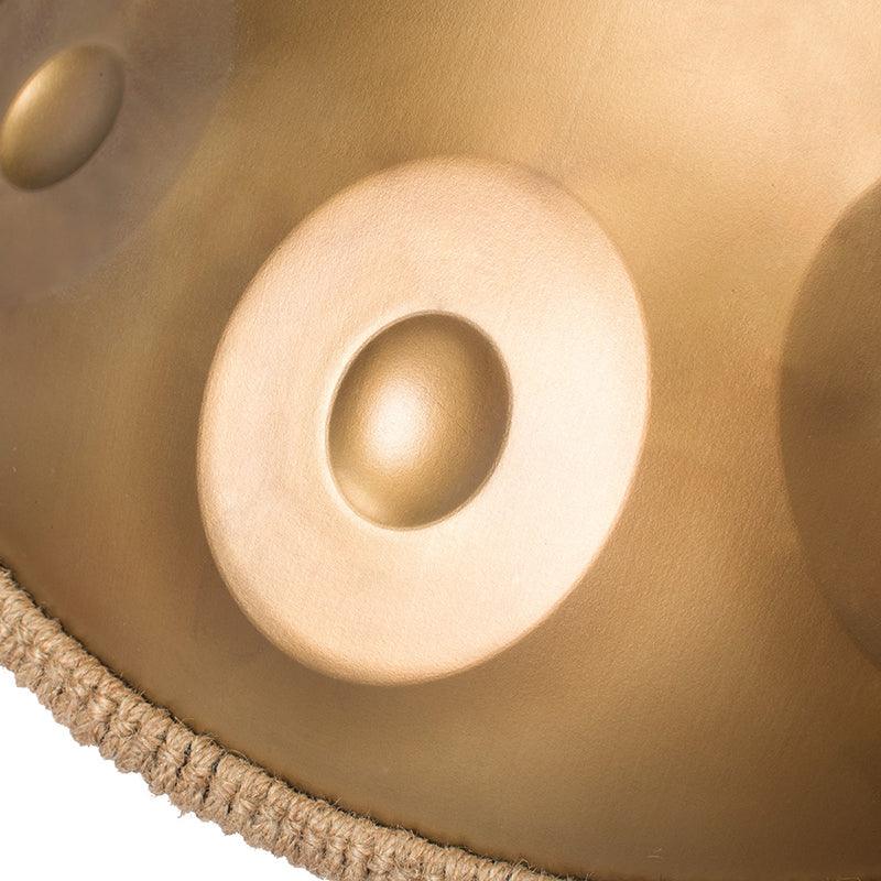 Lighteme As Teman Handpan Pure Golden 9 Notes D Minor Scale Hangdrum with gift set