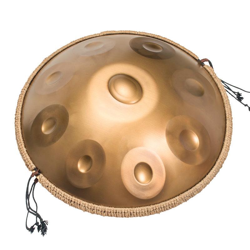 Lighteme As Teman Handpan Pure Golden 9 Notes D Minor Scale Hangdrum with gift set