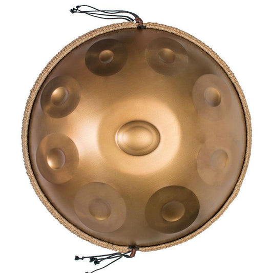 Lighteme As Teman Handpan Pure Golden 9 Notes D Minor Scale Hangdrum with gift set