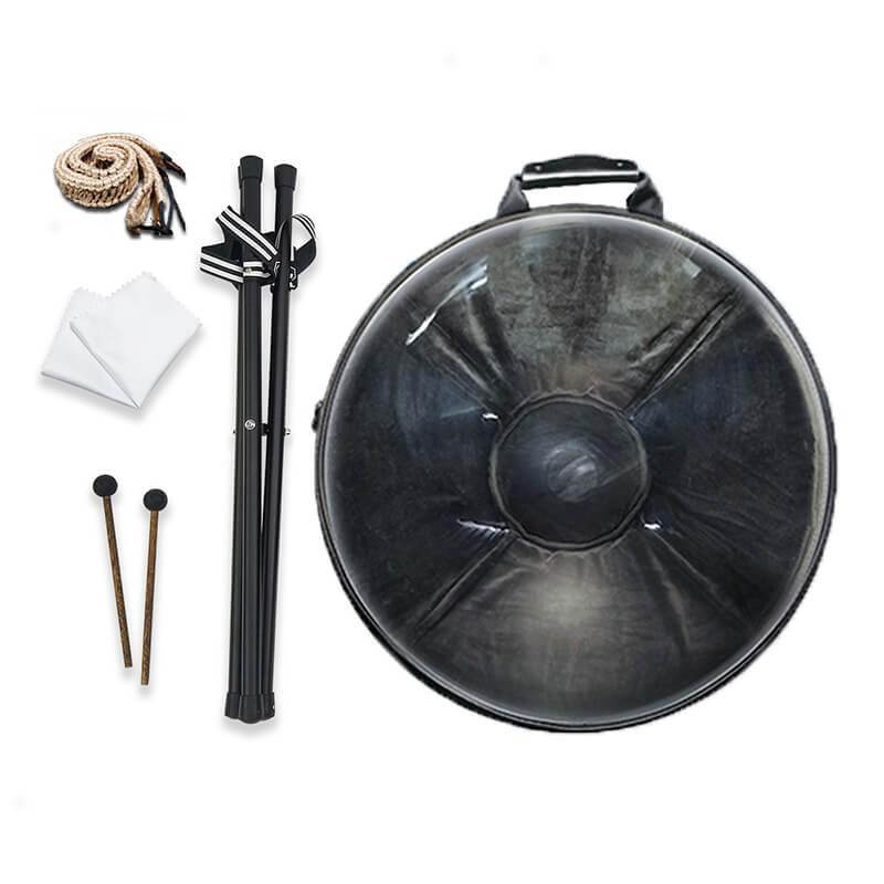 AS TEMAN Handpan Kaufen - Edelstahl 10 Töne Kurd D Moll 432 440 Hz Hang Instrument Gold
