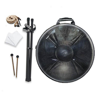 AS TEMAN Handpan Kaufen - Edelstahl 10 Töne Kurd D Moll 432 440 Hz Hang Instrument Gold