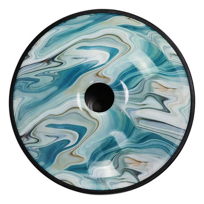 AS TEMAN Handpan River 10 Notes Ré Mineur Scale Black Hangdrum avec coffret cadeau