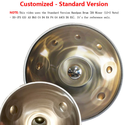 Lighteme Customized C3 Master Version / Standard Version High-end Stainless Steel Handpan Drum, Available in 432 Hz and 440 Hz, 22 Inch 9/10/11/12/13/18 Notes Professional Performances Percussion Instrument