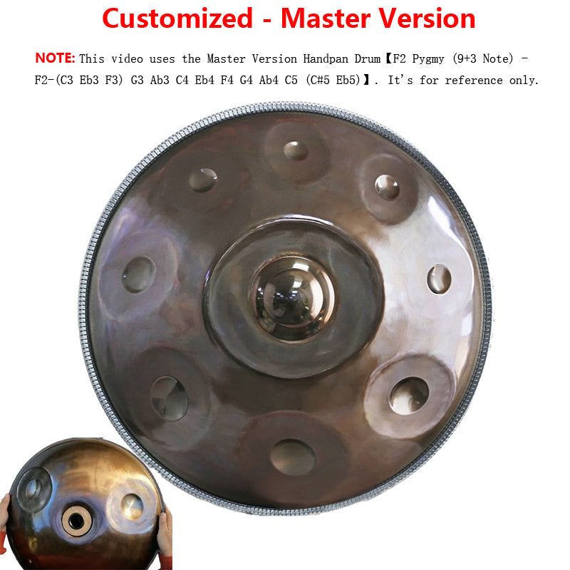 Lighteme Customized E3 Master Version / Standard Version High-end Stainless Steel Handpan Drum, Available in 432 Hz and 440 Hz, 22 Inch 9/10/11/13 Notes Professional Performances Percussion Instrument
