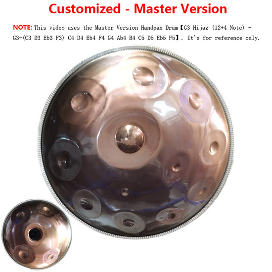 Lighteme Customized C3 Master Version / Standard Version High-end Stainless Steel Handpan Drum, Available in 432 Hz and 440 Hz, 22 Inch 9/10/11/12/13/18 Notes Professional Performances Percussion Instrument