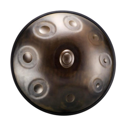 Lighteme Level B Upgrade Bronze Kurd Scale D Minor 22 Inch 9/10 Notes Nitride Steel Handpan Drum, Available in 440 Hz, High-end Percussion Instrument