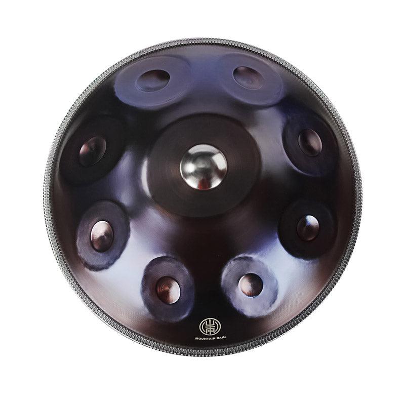 Lighteme Mountain Rain Handmade Hammering Handpan Drum, Kurd Scale D Minor, Available in 432 Hz and 440 Hz, High-end 22 Inches 9 Tones Featured High-end Nitride Steel
