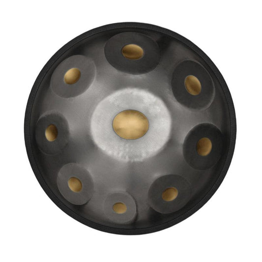 Lighteme Royal Garden High-end D Minor 22 Inch 9/10/12 Notes Stainless Steel / Nitride Steel Hand Pan Drum, Available in 432 Hz and 440 Hz - Gold-plated Sound Area