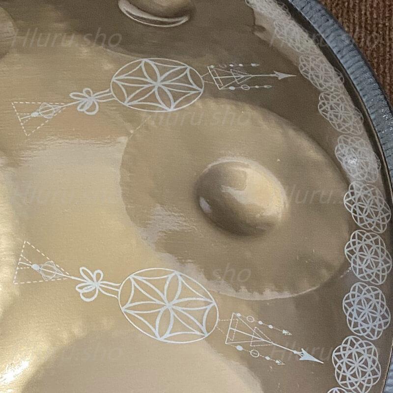 Lighteme Life of Flower Handmade D Minor Hijaz Scale 22 Inch 9/10/12 Notes Stainless Steel Handpan Drum