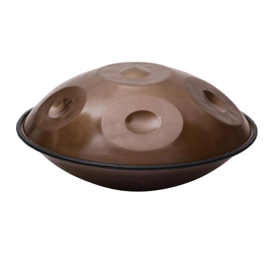 Lighteme Handpan Drum Overtones Key 18 Inch 6 Notes (G3C4D4E4F4G4) - Stainless Steel Antique Brass Hand Pan Percussion Instrument