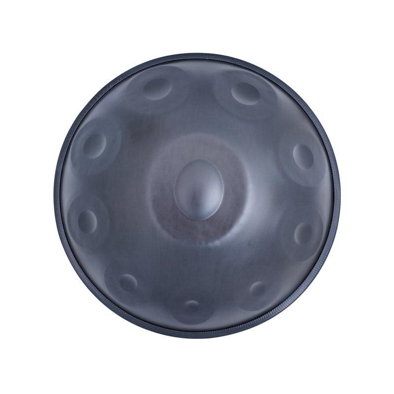 Lighteme Acier nitruré Handpan Drum Pure Black 22 pouces 10 Notes Ré Mineur Kurd Scale Hangdrum
