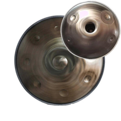 Lighteme Customized C#3 Minor Kurd / Celtic - Master Version / Standard Version High-end Stainless Steel Handpan Drum, Available in 432 Hz and 440 Hz, 22 Inch 9/10/11/12/14/16 Notes Professional Performances Percussion Instrument
