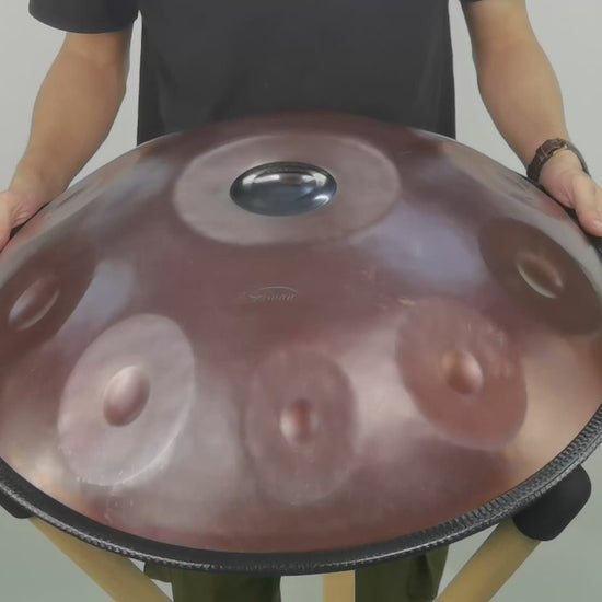 AS TEMAN Handpan CHAOS 10 Notes D Minor Scale Fuchsia hangdrum with gift set