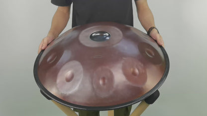 AS TEMAN Handpan CHAOS 10 Notes D Minor Scale Fuchsia hangdrum with gift set