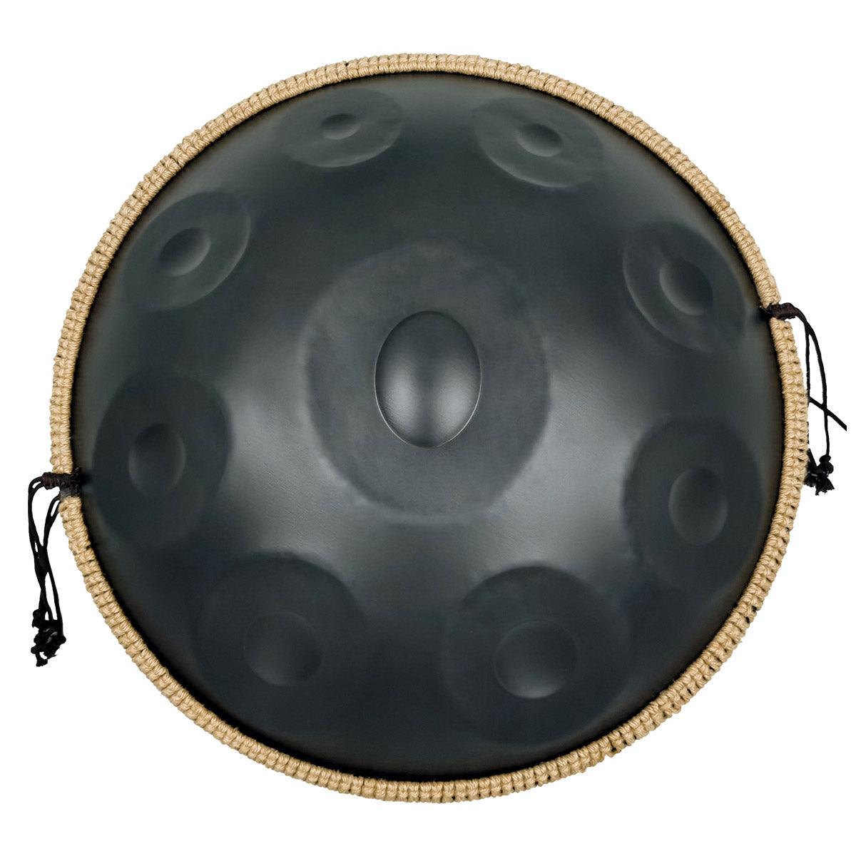 Lighteme Acier nitruré Handpan Drum Pure Black 22 Pouces 9 Notes Ré Mineur Kurd Scale Hangdrum