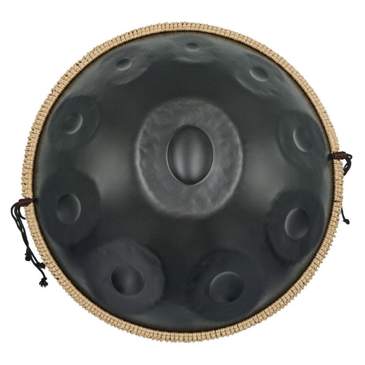 Lighteme Nitridstahl Handpan Drum Pure Black 22 Zoll 10 Noten d-Moll Kurd Scale Hangdrum
