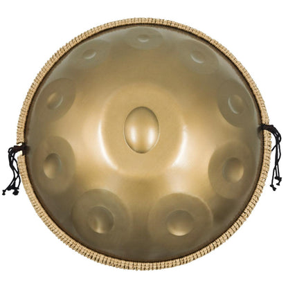 MiSoundofNature Edelstahl Handpan Drum Pure Golden 22 Zoll 10 Noten d-Moll Kurd Scale Hangdrum