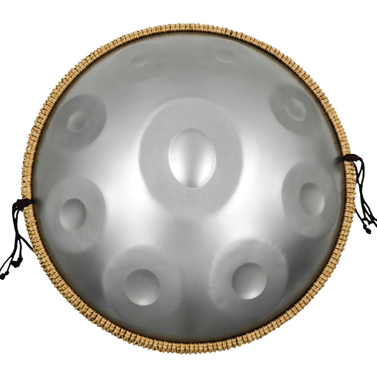 Lighteme STL Handpan Drum Sterling Silver 22 Inches 9 Notes D Minor Kurd Scale Hangdrum