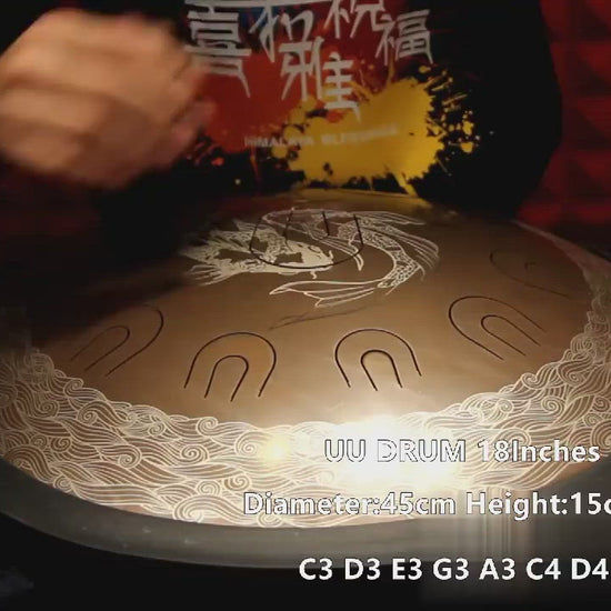 Lighteme 14/16/18 In 9/10/11 X 2 Notes Rattan Titanium Alloy Steel UU Tongue Drums in 432 440 Hz - C/D Minor, D/E Major, Celtic, Aeolian, Arab/Chinese/Japanese Mode