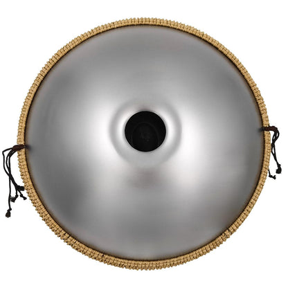 Lighteme STL Handpan Drum Sterling Silver 22 Inches 9 Notes D Minor Kurd Scale Hangdrum