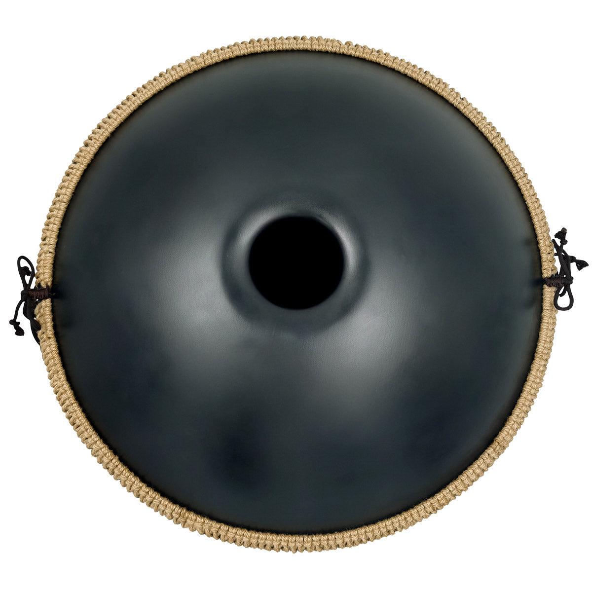 Lighteme Acier nitruré Handpan Drum Pure Black 22 Pouces 9 Notes Ré Mineur Kurd Scale Hangdrum