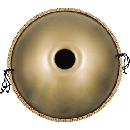 Lighteme Acier inoxydable Handpan Drum Pure Golden 22 Pouces 9 Notes Ré Mineur Kurd Scale Hangdrum