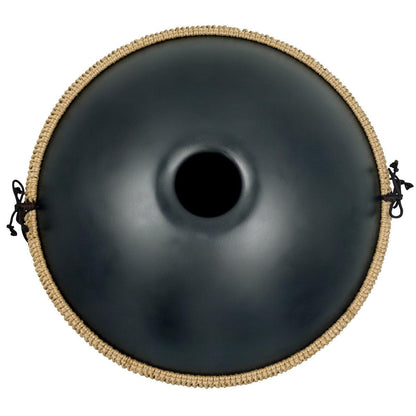 Lighteme Acier nitruré Handpan Drum Pure Black 22 pouces 10 Notes Ré Mineur Kurd Scale Hangdrum