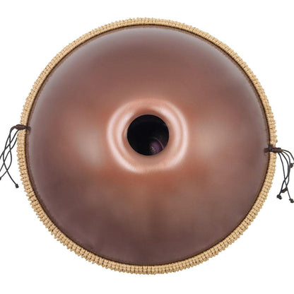 Lighteme Acier inoxydable Handpan Drum Pure Brown 22 Pouces 10 Notes Ré Mineur Kurd Scale Hangdrum